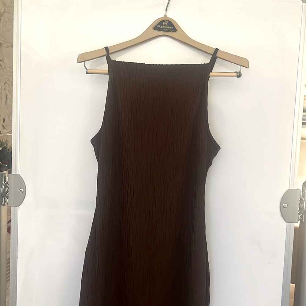 High neck midi dress